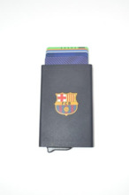Tarjetero metalico FC BARCELONA azul