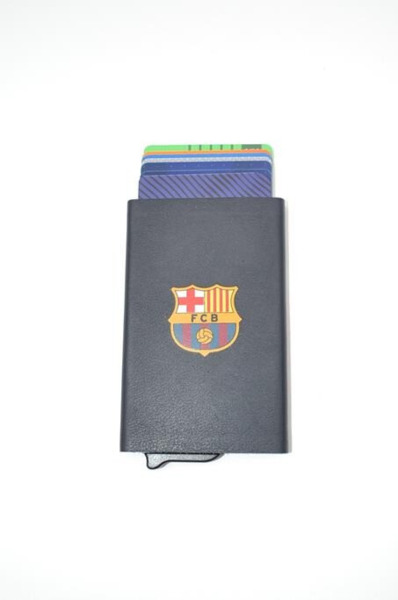 Tarjetero metalico FC BARCELONA azul