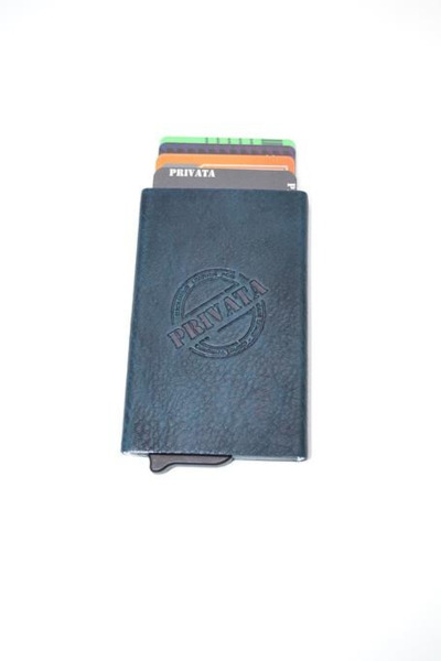Tarjetero metalico Privata azul