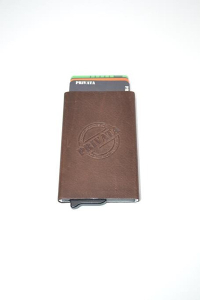 Tarjetero metalico Privata marron