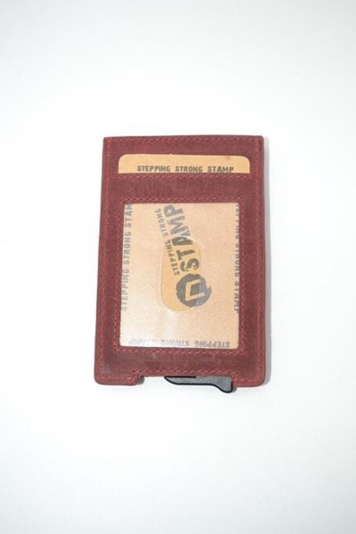 Tarjetero metalico STAMP Flash Burdeos (2)